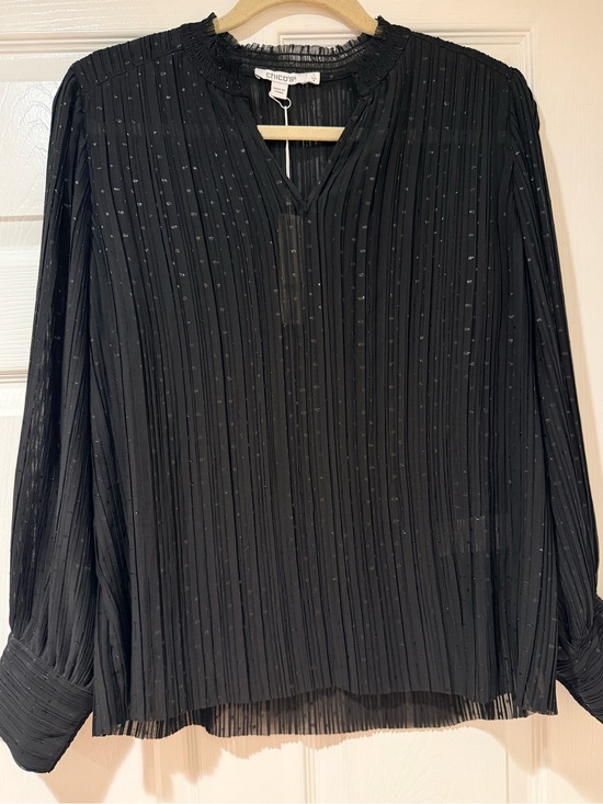 Chico's Tops - NWT Chico's Black Pintuck Long-Sleeve Blouse